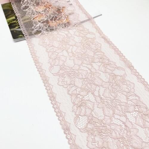 3y/lot Width 24cm Pale Pink Shimmer Stretch Elastic Lace Trim Lingerie Sewing Craft DIY Apparel Fabric Lace Garment Accessory