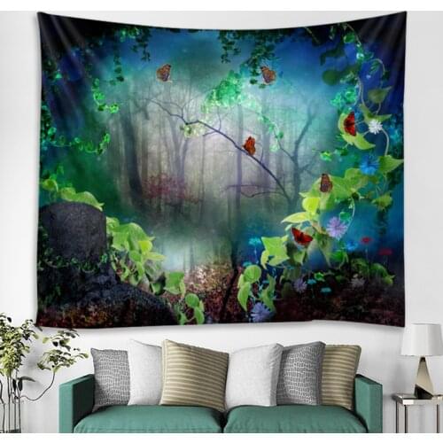 Fantasy Garden Landscape Tapestry Art Deco Blanket Curtain Hanging Home Bedroom Living Room Decoration