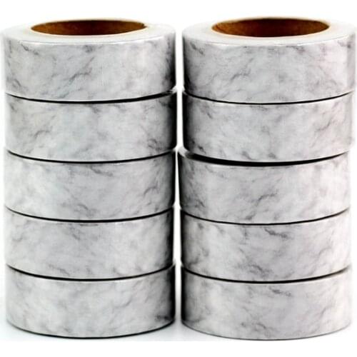 Wholesale 10PCS/lot Cute White Marble Washi Tapes for Planner Bullet Journal Stickers Adhesive Masking Tapes Stationery