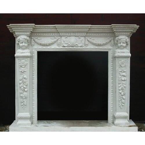 Marble fireplace mantel deluxe English style stone parlor fireplace frame custom made chimneypiece