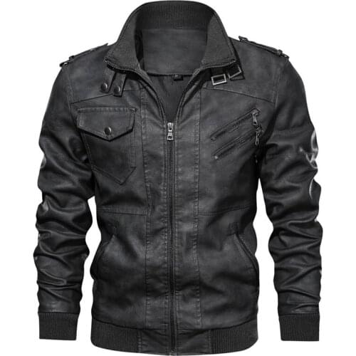 Mens Motorcycle Leather Jackets Autumn Winter Casual Luxury Bomber Biker Pilot PU Leather Coats Euro Size 3XL Military Jackets