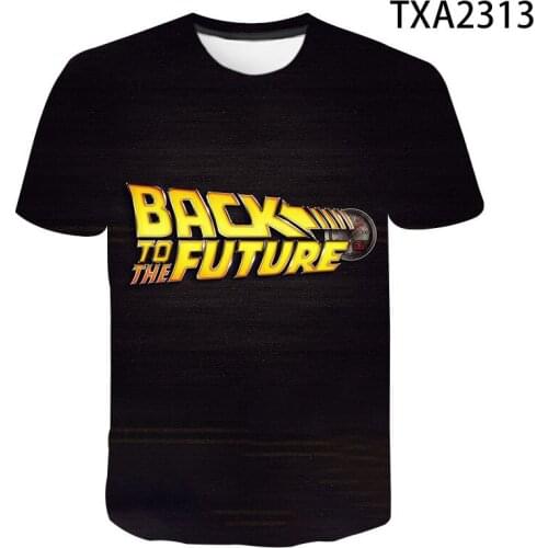 New mens T-shirt Back to the future T-shirt Marty and his fusion power futuristic car 3D printed childrens top Cool T-shirt
