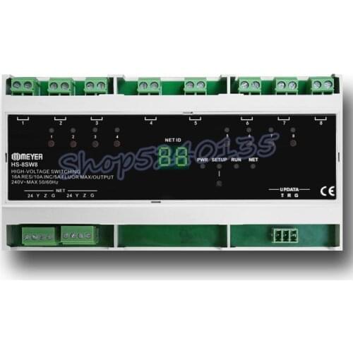 HS-8SW8 8 Channels Relay 16A Output Module Swich Control Lamp Lighting Curtains RS485 RS232 Supports Crestron