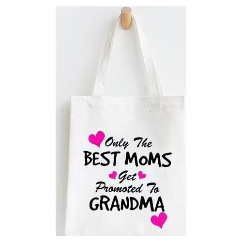 New Grandma Gift Worlds Best Grandma Canvas Tote Shopping Bag Grandma Shoulder Shopper Bags Lady Handbag Large Tote