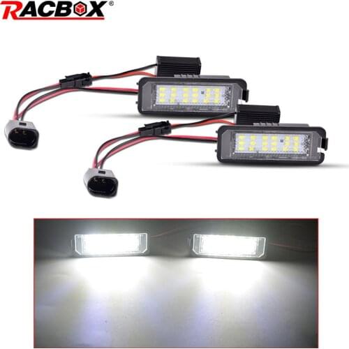 LED License Plate Light Lamp Plug and Play 12V Car License Plate Light Car Retrofit Styling for Golf 4 5 6 7 Polo Passat Phaeton