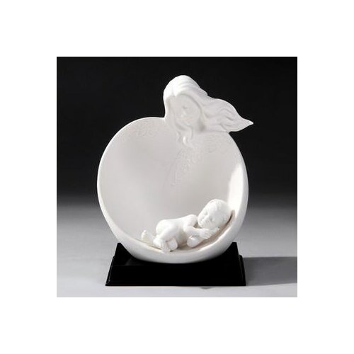 Creative Mother-Child White Porcelain Desktop Arrangements European Fashion Crafts Living Room Design Figure Statue Sculpture