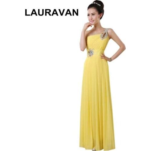 Royal blue yellow hot pink sexy one shoulder guest bridesmaid party gown formal dress gowns special occasion dresses long