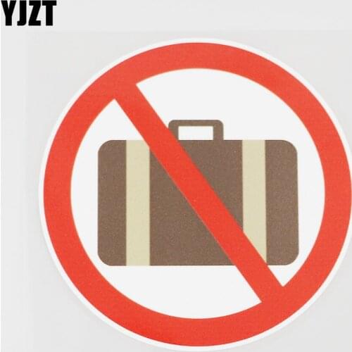 YJZT 12.6CMX12.6CM Prohibition Sign PVC Decal Suitcase Car Sticker Accessories 11B-0230