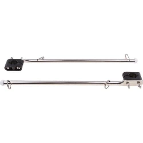 2PCS 14" Boat Flag Pole Holder 7/8"- 1" Rail Mount Adjutable Stainless Steel