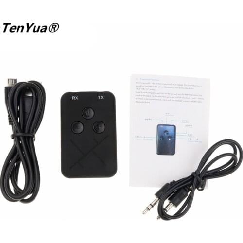 2 in 1 Wireless Bluetooth Transmitter Receiver Adapter Stereo Audio Music Adapter 3.5mm Audio Cable for TV Car Speaker