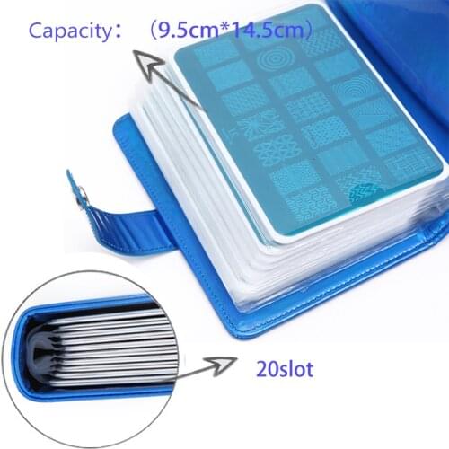 20 Slots Nail Stamping Plate Holder Case 14.5cm*9.5cm Stamp Plate Manicure Nail Art Plate Organizer Nail Tools