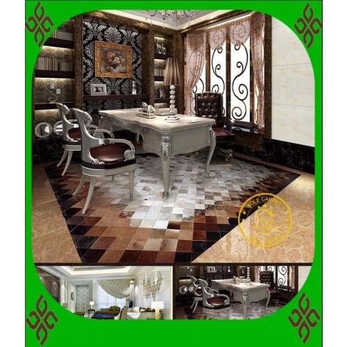 2018 free shipping 100% natural genuine cowhide carpet to tile trim