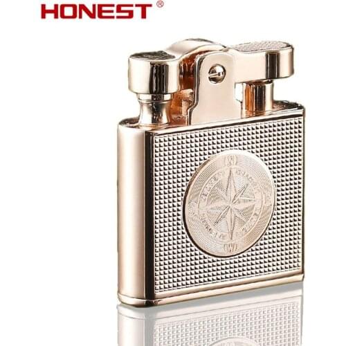 Honest High Quality Classic Fashion Cotton Kerosene Lighter Retro Nostalgic Creative Personality Grinding Wheel Metal Lighter