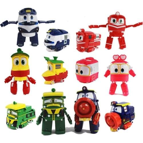 NEW 6 Types 13.5cm Robot Trains Transformation Kay Train Deformation Train Car Action Figure Toys with Opp Bag