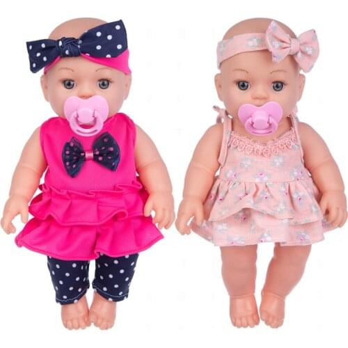 New Dress 12Inch Full Body SIlicone Reborn Babies Doll Bath Toy Lifelike Newborn Baby Doll
