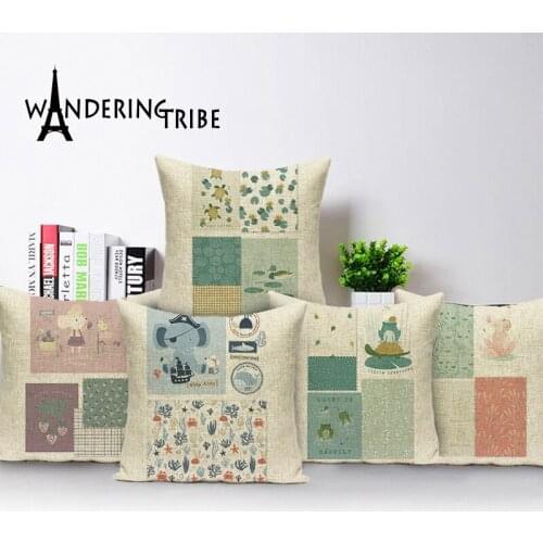 Cute Rabbit Pillow Cases Decoration Children Cartoon Cushion Covers Animal Pillows Case Colorful Home Decor Linen Cushions Cover