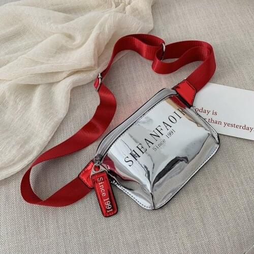 Fashion Shiny Laser Chest Bag Women Messenger Bags Personality Womens Fanny Pack Waist Pack Lady Handbag Clutch Purse 2021 New