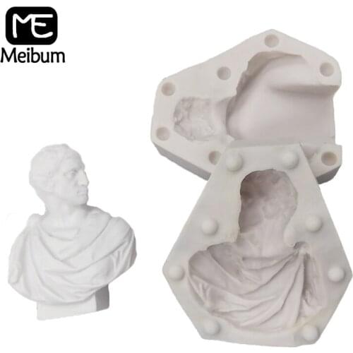 Simulation Sculpture Resin Polymer Clay Pan Candle Moulds Retro Celebrity Head Portrait Silicone Fondant Cake Molds Baking Tools