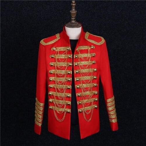 Mens Bar Performing Arts Mens Clothing Nightclub Male Singers Golden Lace Stage Performance Costumes DS Bomber Jacket