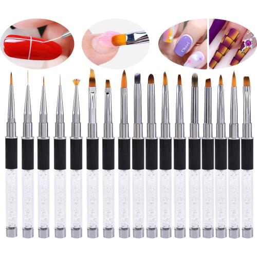 Nail Art Design Brush Set Professional Manicure Tools Crystal Diamond Rod Carving Drawing Pen Phototherapy Painting Brushes