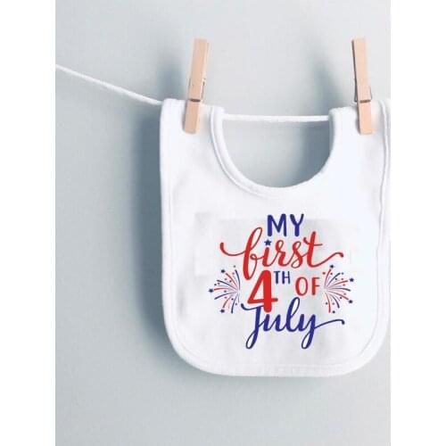 My 1st 4th of July bib Babys First Independence Day America USA Patriotic Day Decoration Boy Girl Baby Shower gift present