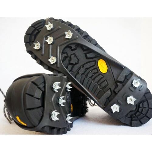 Snow Non Slip Climbing Crampons Cleats Shoe Cover Ice Gripper For Spikes Winter Hiking Manganese Steel Outdoor Cleats Overshoes