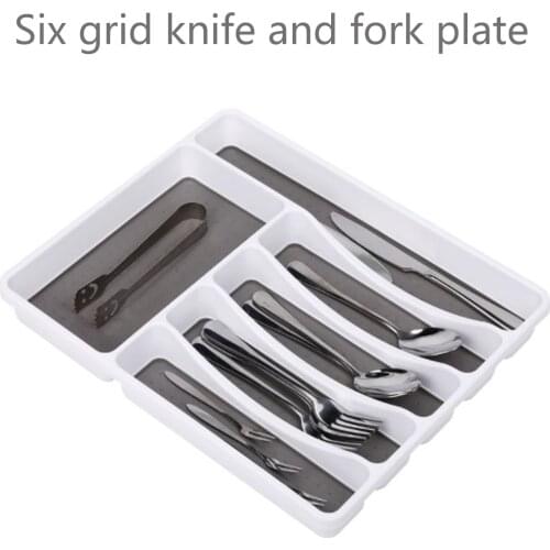 Drawer Knife Fork Spoons Plate Cutlery Storage Box Plastic Storage Partition Cabinet Tray Kitchen Organize Knife Block Holder