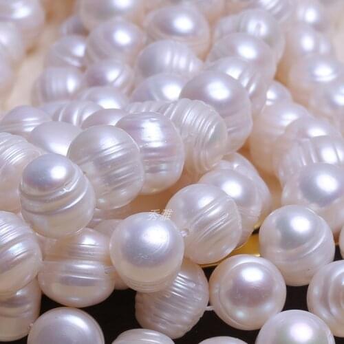 Wholesale HOT 12-13mm Super Big Size White Natural Freshwater Potato Shape Real Loose Pearl Necklace Strand String, 10pcs/lot