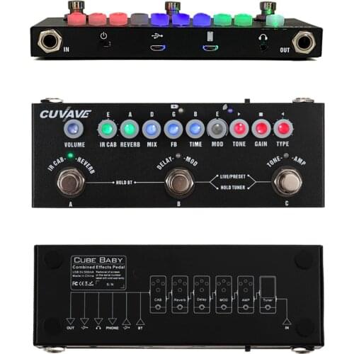 Cuvave Rechargeable Multi Effects Pedal Delay Chorus Phaser Reverb Effect Pedal Guitar Accessories CUBE BABY Guitar Pedal