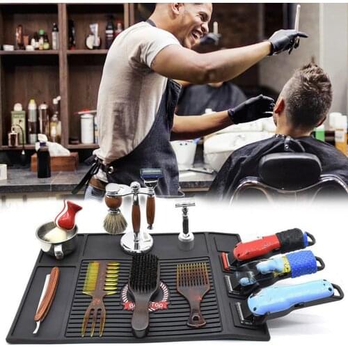Hairdressing Anti-skid Silicone Mat, Salon Table Mat, Silicone Barber Hairdressing Mat Tray, Non-Slip Heat-Resistant Pad