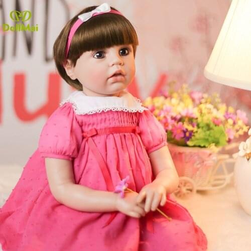 24"/60 cm real Alive bebe Silicone Reborn Baby Toddler Princess Girl Dolls Toys for Children Girls Birthday Gift Dolls