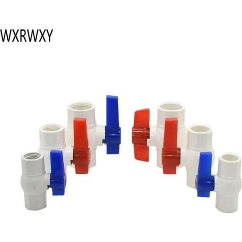DN15 DN20 DN25 PVC Ball Valve 2 Way Slip Ends G1/2 G3/4 G1 garden tap Water Shut Off flow controller Water Valve 10PCS