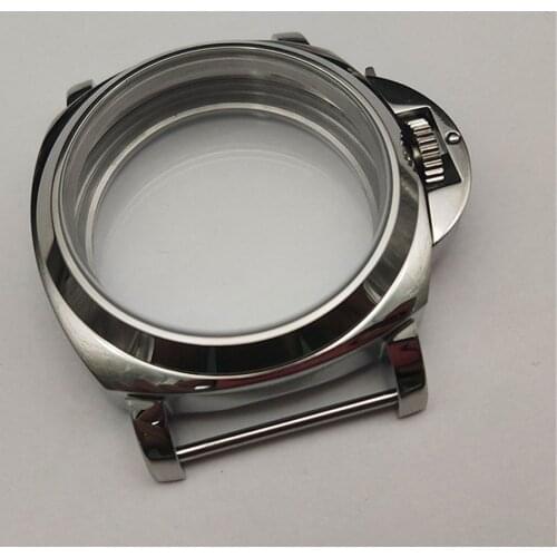 Replacement Watch Case Stainless Steel Silver Polished Shell for Eta 6497/6498 ST36 Movement 44mm