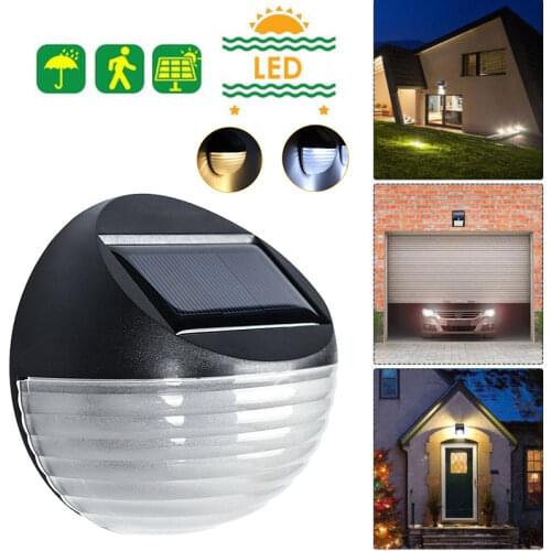 LED Solar Lights Outdoor Wall-Mount Light Waterproof Warm White Garden Yard Fence Lights Corrugated Solar Sconce Wall Lamp