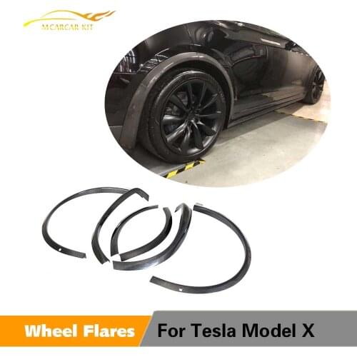 Carbon Fiber Fender Flares for Tesla Model X Mud Splash Guards Mud Flaps Fender Flares