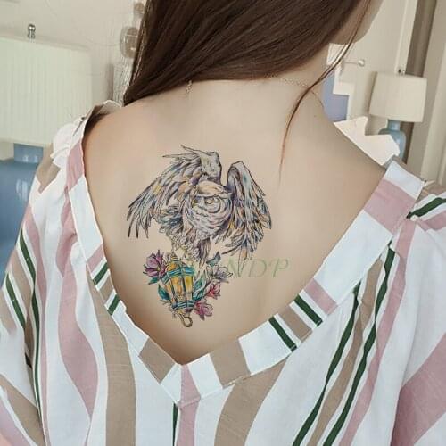 Waterproof Temporary Tattoo Sticker Bird Owl eagle hawk fake tatto flash tatoo tatouage temporaire big size for girl women men
