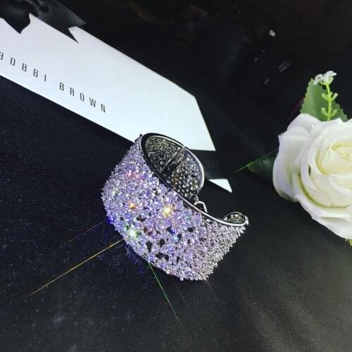 2020 Luxury Lab Diamond Bangle cuff 925 Sterling Silver Party Engagement bangles Bracelets for women Bridal wedding accessaries