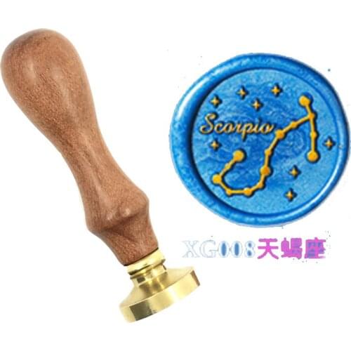 Star zodiac signs wax seal copper brass stamp wood handle,DIY Scrapbooking Hydrangea copper head,Vintage spoon high quality08