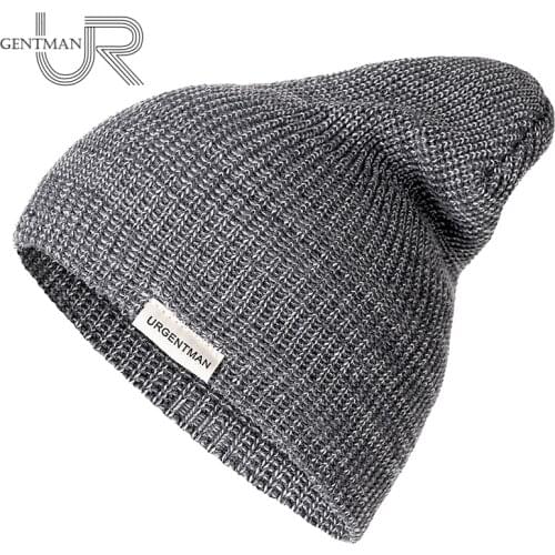 1 Pcs Unisex Hat URGENTMAN Casual Beanie For Men & Women Warm Soft Knitted Winter Hat Fashion Plain Daily Beanie Hat Crochet Cap