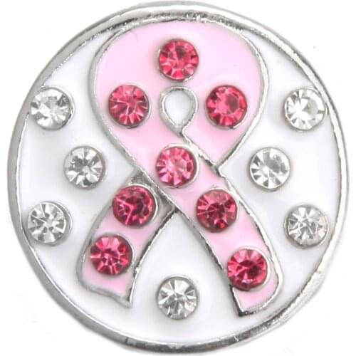 10pcs/lot New Snap Jewelry Oil Painting Rhinestone Ribbon Charms 18mm Snap Buttons for Woman Snap Bracelet Button Jewelry