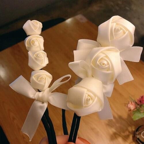New Hair Accessories Fairy White Rose Lace Hair Silk Female Wild Headdress for Women Headwear