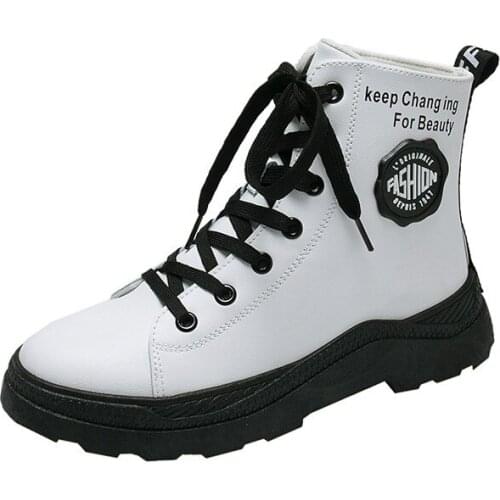 2019 Women Boots for Martin Boots Leather Ankle Boots for Women Dr. Motorcycle Boots Female Winter Shoes Woman Boots