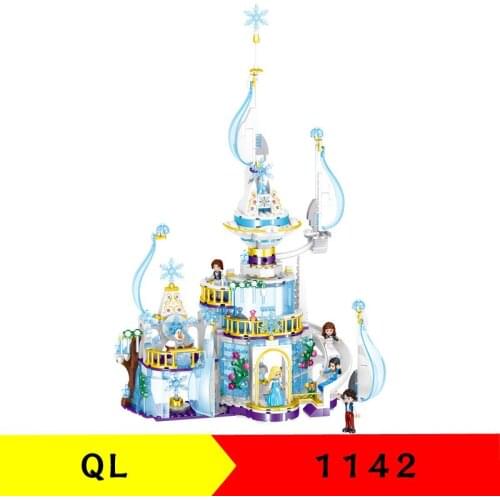 617Pcs QL1142 Windsor Castle Ice and Snow Series Innis Ice Sail Castle Puzzle Assembled Childrens Toy Gifts