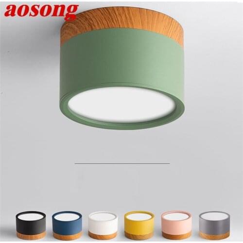 AOSONG Modern LED Ceiling Light Aluminum Down Light Macaron Creative Decorative For Home Living Room Bedroom Balcony Corridor