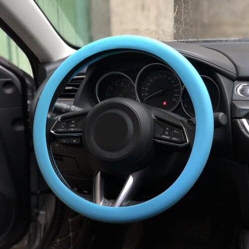 Car Soft Silicon Steering Wheel Cover For Ford EDGE Explorer Expedition EVOS START C-MAX S-MAX B-MAX Galaxy