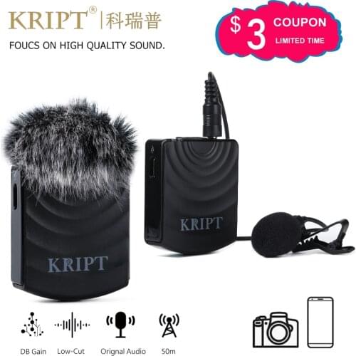 Wireless Lavalier Microphone System with Transmitter Receiver Clip-on Recording Mic for Vlog Video Camera and Phone 2.4G