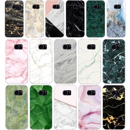 273H marble green stone Soft TPU Silicone Cover Case for samsung Galaxy s6 s6 s7 edge s8 s9 plus case