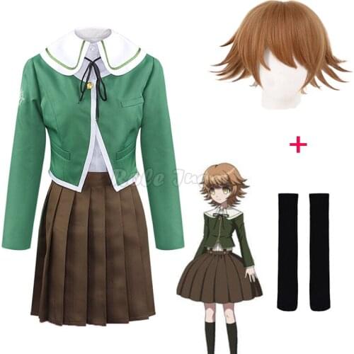Danganronpa V3 Cosplay Costumes Chihiro Fujisaki Uniform School Coat / Skirt / Dress Dangan Ronpa Costume Women Anime Cosplay