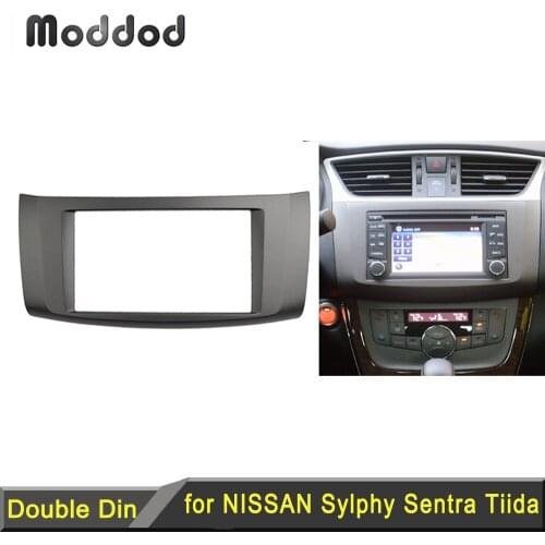 Double Din Fascia for Nissan Sylphy Sentra 2013 Radio CD DVD Stereo Panel Dash Install Trim Kit Face Surround Frame
