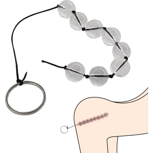 EXVOID Anal Beads Butt Plug for Beginner Long Crystal Anal Plug 8 Balls Sex Toys for Couples Prostate Massager Sex Shop